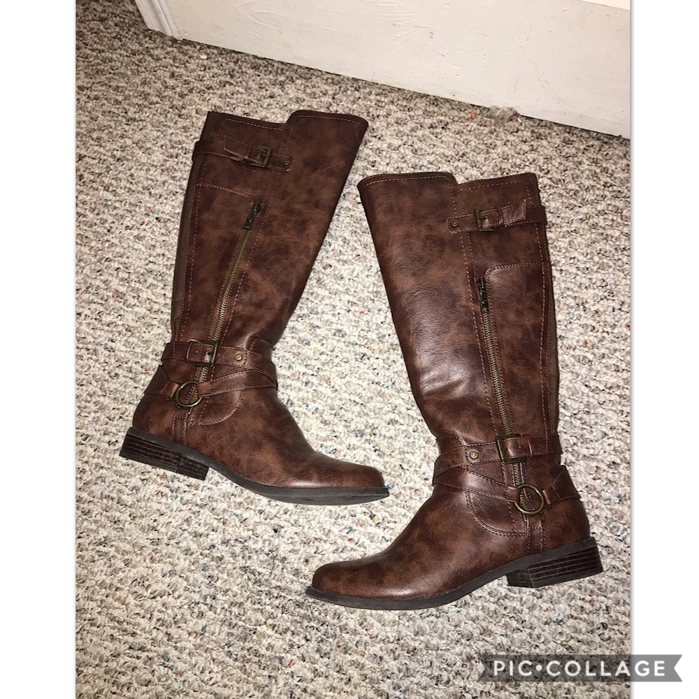 Guess Brown Faux Leather Boots
